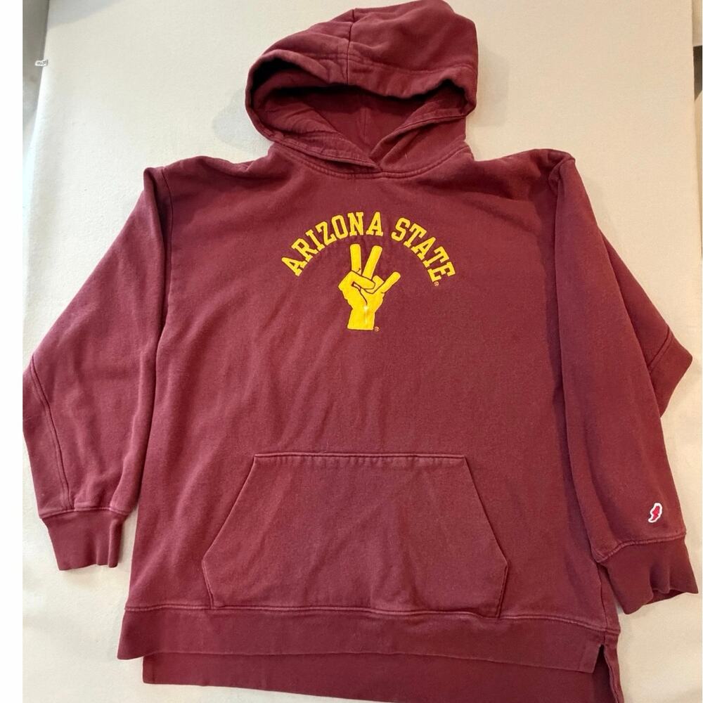 League Arizona State Sun Devils Hoodie XL Maroon Pullover Sparky forks up ASU